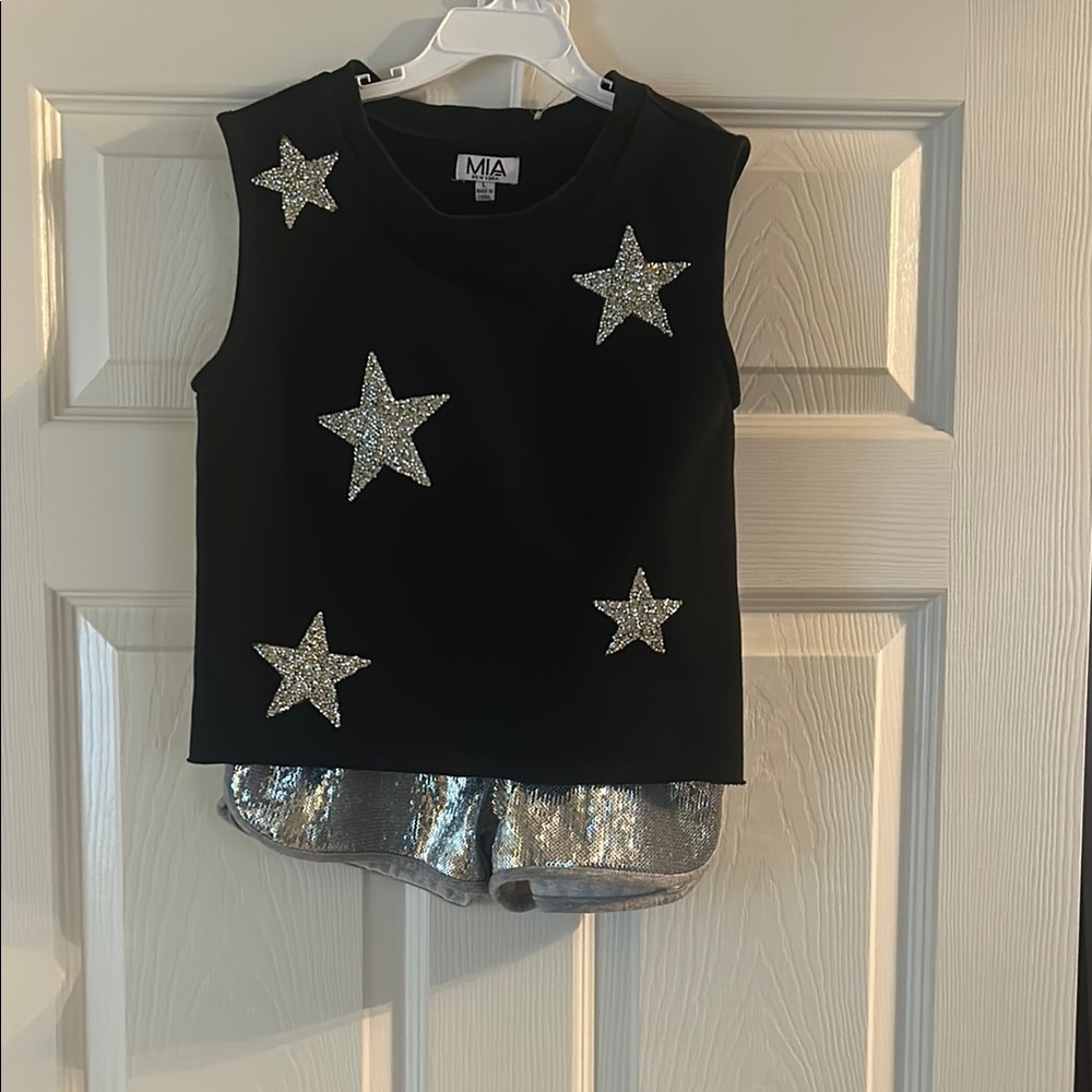 MIA Kids Black Star Tank Top and short set